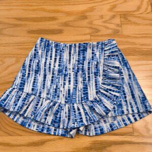 Zara, Blue Blurred Lines Ruffle Tuck Skort, Girls Size 8
